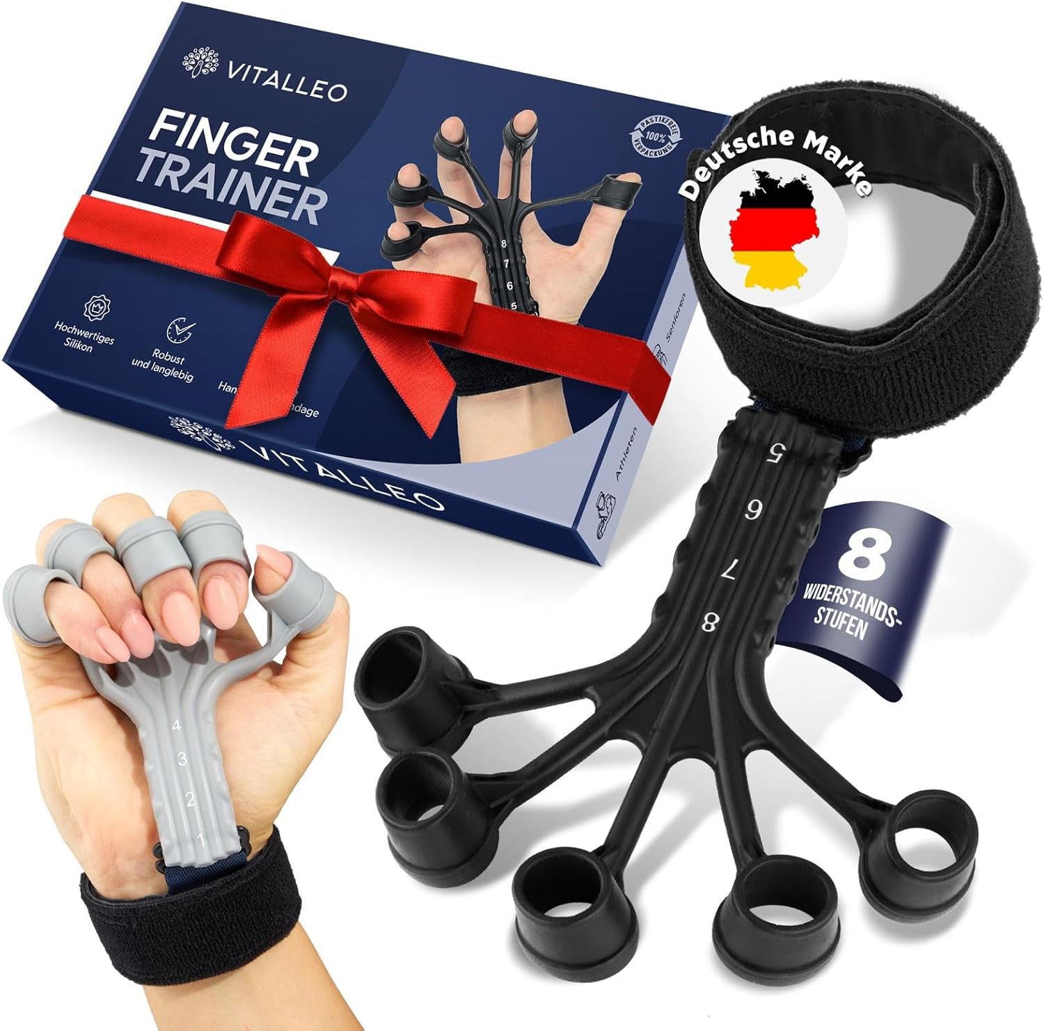 VITALLEO Handtrainer Set - Steigerung der Griffkraft - 8 ...